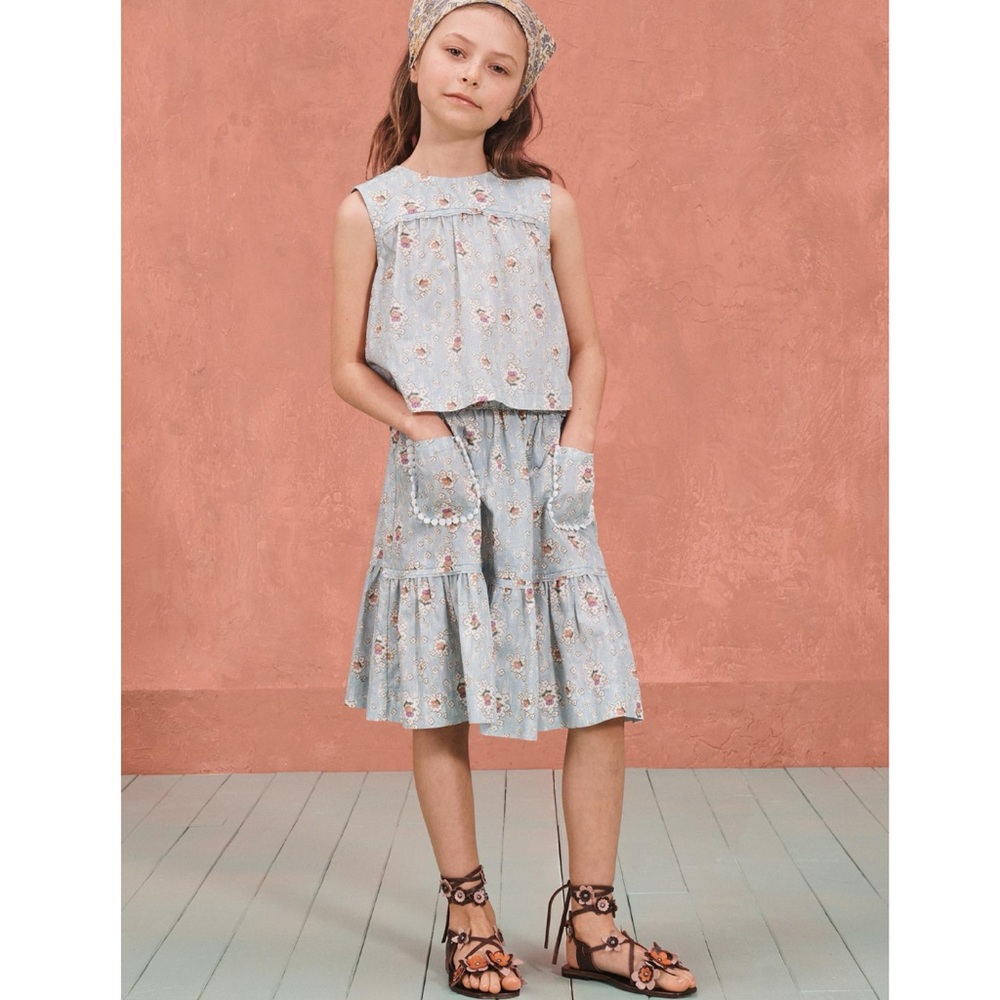 Zara Kids Studio Collection Floral Print Midi Skirt NWT